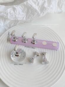 Set de decoración de arte de uñas 3D: 1 pieza de base hueca de acrílico + 5 piezas de puntas de uñas de color gelatina, con cristales de resina, cuentas, strass, efecto láser holográfico estilo coreano vintage, base de madera, 10 puntas de uñas doradas, gran regalo para niñas y mujeres