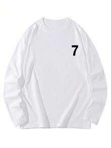 Women's Cotton English Print Thin Long Sleeve T-Shirt, Fashionable & Versatile, Autumn/Winter