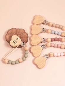 1 Personalized Pacifier Clip Custom Baby Pacifier Clip DIY Custom Name Mouth Clip Mouth Chain - Friend Gift/Comfort Gift/Wooden Chain Gift/Holiday Gift/Birthday Gift/New Year Gift, First Gift, Super Cute ,Sequins Colorful,Cute,Adorable,Funny,Kawaii Custom,Personalized,Unique,Customized Ideal Gifts For Him