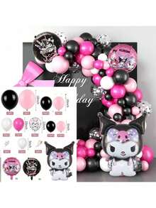 مجموعة بالونات ديكور حفلة عيد ميلاد بسلسلة كورومي الملونة من سانريو، للاحتفال بعيد الميلاد العائلي، بالونات لاتكس لحفلات المدرسة والحفلات الخارجية