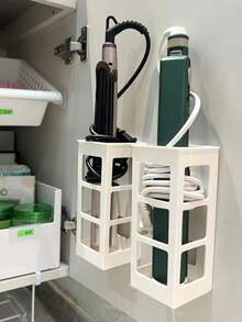 1/2 Minimalist Curling Iron Storage Rack, Comb Holder, Bathroom Wall Mount, Non-Hole Storage, Adhesive Backing, Makeup Organizer, Travel, Room Decor, Travel Essentials, Dressing Table Accessories, Bedroom Decor, Travel, Dressing Table Accessories