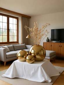 1PC Ceramic Vase With Geometric Stripes Of Gold And Silver Plating, Room Decoration, Home Decoration, Kitchen Decoration, Wedding Decoration, Table Decoration, Ornaments, Office Decoration, Garden Decoration, Outdoor Decoration.