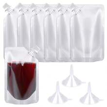 24 Pcs Plastic Flasks, 8 Oz Concealable And Reusable Drink Pouches, Leak-Proof  Plastic For Travel - Apricot - View 1
