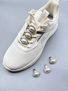 6 Stücke eiförmige Schuh-Accessoires, Schnürsenkel-Schnallen-Dekorationen geeignet für Sportschuhe, Lässig Schuhe, Outdoor-Sport, Lässig, Strand und andere Anlässe - Silber - Übersicht 3