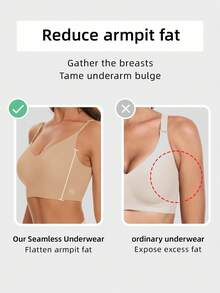 Women's Seamless Backless Strapless Bra - Lightweight & Breathable Thin Cup, Adjustable & Convertible Shoulder Straps, Light Support (Ideal For A/B Cup) - Wedding, Formal Dress, Camisole Underwear,Summer Wear,Bridallingerie