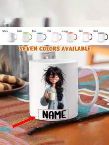 Cốc sứ in tên theo yêu cầu, cốc cà phê/nước in tên riêng, cốc cưới, phông chữ Serif trang nhã - Món quà lý tưởng cho phụ nữ, thanh thiếu niên, các bà mẹ, thích hợp cho sinh nhật, lễ tốt nghiệp, Ngày của Mẹ/Ngày của Cha, các ngày lễ. - Nhiều màu - Xem 3