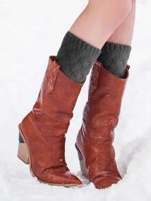 1 Pair Women's Autumn/Winter New Warm Boot Cuffs, Crochet Knitted Boot Toppers, Gift For Her