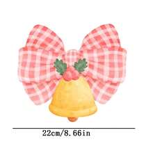 1pc/2pcs/3pcs Christmas Bell & Bow Decal - Heat Transfer Sticker Suitable For DIY Canvas Bag, T-Shirt, Pillow, DTF Jeans, T-Shirt And Backpack, Heat Transfer Image For Textiles/New Products, Decoration/Heat Press Sticker For Clothing, DTF Transfer For Garments