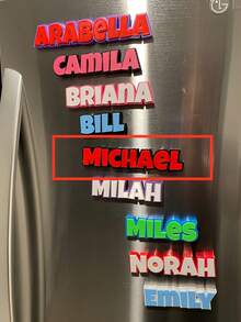 One Custom Name Refrigerator Magnet, Family Name Sticker, Locker Name Sticker, Personalized Refrigerator Magnet, Refrigerator Magnet, The Perfect Gift For Women And Best Friends, Exquisite And Romantic, Multifunctional, Stylish, High Quality, Colorful, Modern, Customizable, Personalized, Unique, The Ideal Gift For Him, The Ideal Gift For Her, A Keepsake.