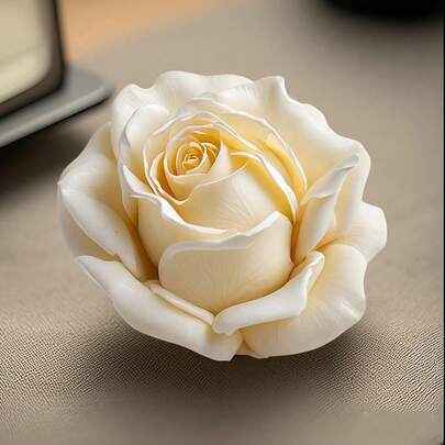 1pc White Rose Silicone Mold, Suitable For Resin, Candle And Soap Making - Beautifully Designed Petals, Great For DIY Gifts, Suitable For Valentine's Day, Birthday, Wedding, Christmas, Handcraft And Home Decor, Ideal Tool For Soap Making | Floral Mold Design | Flexible Silicone Material