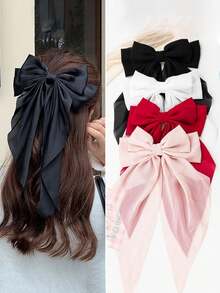 4 قطعة/مجموعة مشابك شعر للنساء، فيونكة سوداء، فيونكة بيضاء، فيونكة وردية، مشابك شعر بفيونكة، مشابك شعر بفيونكة ساتان، مشابك شعر بفيونكة ذيل طويل، اكسسوارات شعر للحفلات، اكسسوارات شعر لعيد الحب، مخالب شعر بفيونكة، اكسسوارات عيد الحب، اكسسوارات رأس - متعدد الألوان - مشاهدة 8