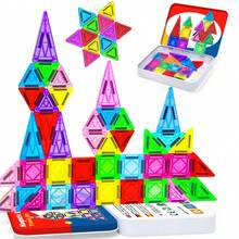 Magnetic Blocks For Kids, 62/50/110/150 Pieces Magnetic Building Blocks,Magnet Blocks Travel Construction Set With Storage Iron Box,Toddler Puzzle Birthday Gift Toys For Boys And Girls Ages 3+,Random Color - Multicolor - View 8
