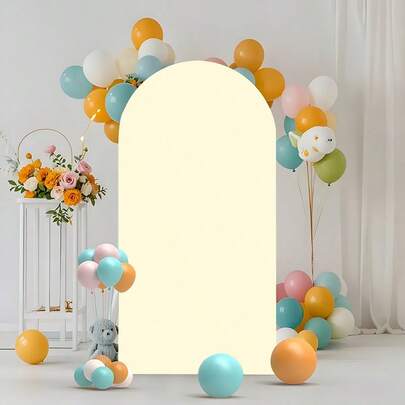 1 Stück Bogen Hintergrund, 1,5m, 1,8m, 2m, 2,2m beige Bogen Abdeckung 2-Panel Polyester Bogen Kulisse, geeignet für Geburtstagsfeiern, Hochzeiten, Bogen Ständer Dekoration (Bogen nicht enthalten, nur Stoffhintergrund) geeignet für Hochzeiten, Geburtstage, Jahrestage, Abschlussfeiern und Partydekoration, vielseitige Veranstaltungsabdeckung | Moderner Bogen Abdeckung | Strapazierfähiger Stoff, Hochzeitsdekoration