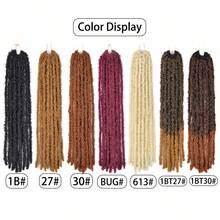 24inch Butterfly Locs Crochet Hair Dreadlocks Meche Faux Locks Crochet Hair Braids Extensions Soft Locks Curly Braid Hair Extension, 12 Strands Pre Looped Blonde Hair Extension Long Soft Locs Synthetic Crochet Hair For Women Daily, Party, Valentine's Day, Carnival Gifts - Multicolor - View 3