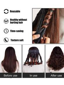 1pc No-Heat Hair Curler, Headband, Soft No-Heat Hair Curler, Heatless Hair Curler For Overnight DIY Hairstyle Tool - Multicolor - View 8