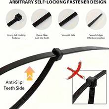 300pcs Multi-Purpose Nylon Cable Tie Kit - High Strength, Durable, Assorted Sizes (6 Inch, 8 Inch, 10 Inch, 12 Inch) - Suitable For Outdoor Gardening, Home, Office Organization And Wire Management - Multicolor - View 4