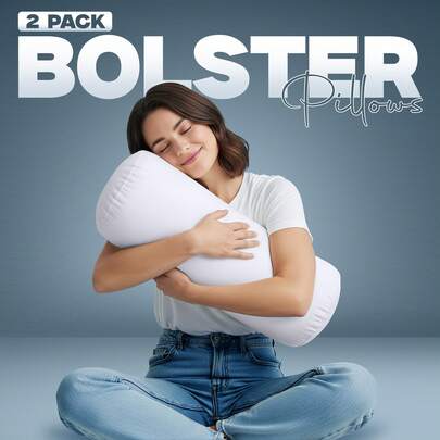  Utopia Bedding Pillow Roll Set Of 2 [EXPRESS DELIVERY] – Hollowfibre Bolster Cushion 15 X 40 Cm (6 X 16 Inch) – Versatile Decorative Support Pillow For Bed, Neck, Back, Legs, Hips, Maternity & Yoga – Soft, Durable & Multi-Purpose Cylindrical Cushion