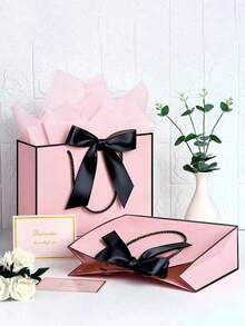 1/2/3 Stücke, große Papier-Geschenktüten, inklusive Seidenpapier und Grußkarten, Valentinstag Geschenktüten, tragbare Geschenktüten mit Griffen, geeignet für Brautjungfern, Geburtstage, Valentinstag, Hochzeitsfeiern, Abschlussfeiern, Muttertag