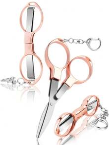 1 Kéo cắt nhãn hiệu mini bằng thép không gỉ có thể gấp gọn kèm 1 móc khóa, kéo nhỏ du lịch bỏ túi đa năng dành cho y tá, du lịch, văn phòng, thủ công, may vá, gia đình - Nhiều màu - Xem 9