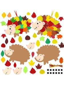 1 pacote de artesanato de ouriço - faça seus próprios adesivos de espuma de ouriço - faça você mesmo arte e artesanato de outono para artigos de festa, atividades artísticas, presentes de aniversário, decorações de outono e Ação de Graças