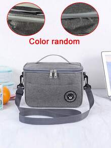 1pc Large Capacity Insulated Lunch Bag, Handheld With Shoulder Strap Thermal Lunch Box Bag, Thick Waterproof Bento Bag, Reusable Aluminum Foil Picnic Bag, Leakproof Cooler Tote Bag, Suitable For Teachers, School, Class, College, Office, Picnic, Hiking, Beach - Multicolor - View 10