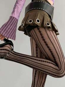 Sexy Lingerie: Women's Fishnet Lace Garter Stockings - JX321 - View 3