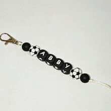 1PC Custom Silicone Keychain, Personalized Name Beaded Sports Keychain/Bag Chain - Boys, Backpack, Basketball, Football, Baseball, Rugby,Volleyball,Tennis,Durable,Colorful,Cute,Adorable,Funny,Kawaii,Y2K,Stylish,Unisex,Casual,Custom,Personalized,Unique,Customized,Ideal Gifts For Him,Ideal Gifts For Her,Her,Boyfriend,Girlfriend,Family,Friends - Silicone Keychain - View 56