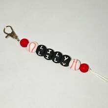 1PC Custom Silicone Keychain, Personalized Name Beaded Sports Keychain/Bag Chain - Boys, Backpack, Basketball, Football, Baseball, Rugby,Volleyball,Tennis,Durable,Colorful,Cute,Adorable,Funny,Kawaii,Y2K,Stylish,Unisex,Casual,Custom,Personalized,Unique,Customized,Ideal Gifts For Him,Ideal Gifts For Her,Her,Boyfriend,Girlfriend,Family,Friends - Silicone Keychain - View 52