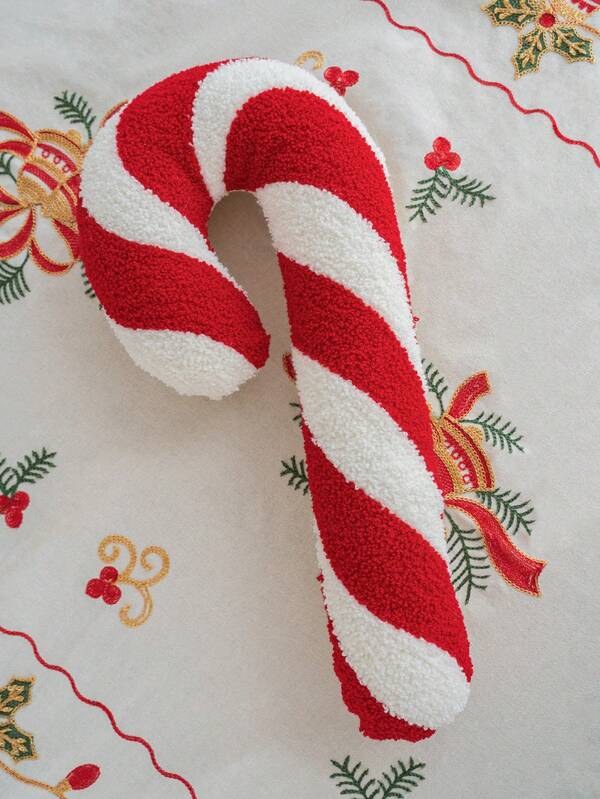 1 Stück elegantes besticktes Weihnachts-Zuckerstangen-Zierkissen, geeignet für verschiedene Wohndekoration