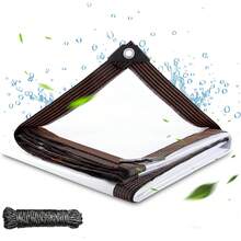 1 Piece Of Transparent Colorless Rainproof Oilcloth, Encrypted Grommets, Tear Resistant Drawstrings, Windproof, Dustproof, Waterproof, And Snow Resistant. Garden Rain Cover, Courtyard Fence, Camping Outdoor Tent Cover, Porch Canopy, Perfect For Terraces, Gardens, Pigsties, And Camping