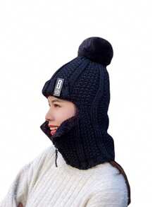 Winterwarmer gestrickter Hut- und Schal-Set, warme Beanie, Damen Ski Mütze, Outdoor Sport Winter Warm