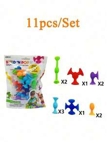 1pc Random Delivery Children's Toy, Parent-Child Interaction, Game Booth, Educational Toy, Boys & Girls, Parent-Child, Science & Education Toy, Parent-Child Game Suction Cup Toy, Sticky Toy, Children's Educational Suction Cup, Soft Building Blocks, Kindergarten Teaching Tool, Children's Suction Cup Building Blocks Toy