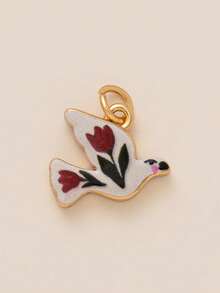 1 Piece Of Cute Printed Cat, Flower, Snail, Piglet, Horse, Pigeon, Moon, Cake Pattern Pendant, Electroplated With 18K Gold, Suitable For DIY Jewelry Accessories, Necklaces, Bracelets, Earrings, Keychains, Bag Chain Accessories, Women's Jewelry Accessories, Gold-Plated Pendant, Trinkets