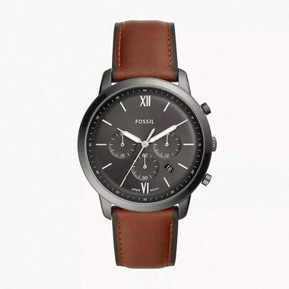 Fossil Neutra Chronograph modische Herren Quarzuhr, blaues rundes Zifferblatt, Lederarmband, Business- und Lässig-Stil, ein Muss für den täglichen einfachen und vielseitigen Gebrauch, geeignet für tägliche Arbeit und Reisen, ein Geschenk für Freunde, ein Geschenk für Väter. FS5453