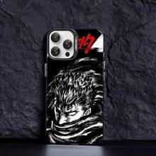 Funda de teléfono de anime caliente  Guts compatible con  16 15 14 13 12 11 Pro Max X XR XSMAX 8 7 Plus, funda trasera mate a prueba de golpes y anti-caída, compatible con funda de  17, funda de  17 Pro, funda de  17 Pro Max - z8 - Ver 2