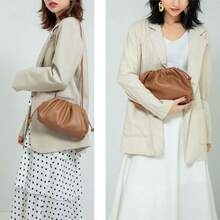 Dressy Pleated Vegan Leather Clutch Purse Soft Cloud Dumpling Clutch Bag Women PU Evening Purse Handbag - Màu tím - Xem 11