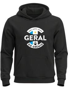 Cold Weather Sweatshirt  Cotton Jacket Coat Men's Women's Fans Football Team General Gremio - 黑色 - 查看 1