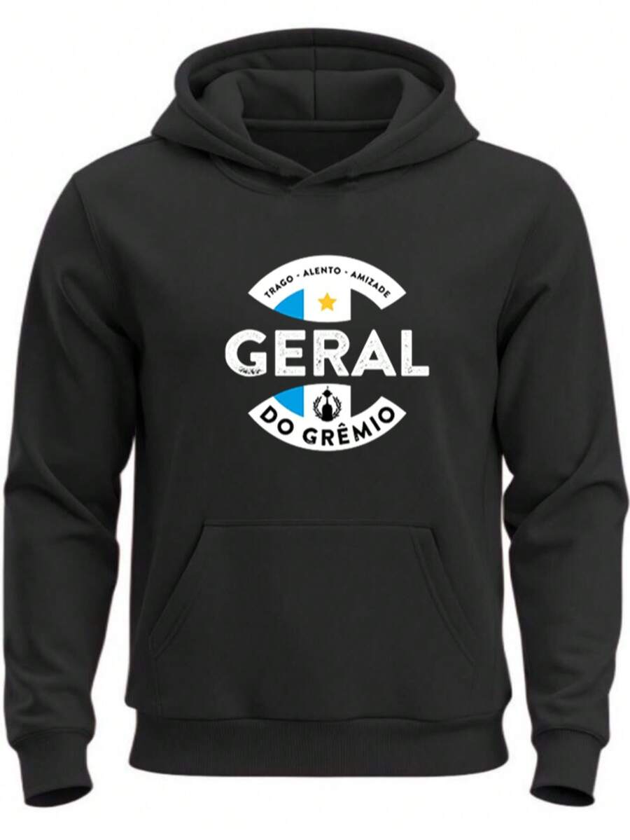 Cold Weather Sweatshirt  Cotton Jacket Coat Men's Women's Fans Football Team General Gremio - 黑色 - 查看 1
