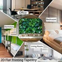 1 pièce Grande taille Tapisserie imprimée numériquement haute définition avec des plantes luxuriantes, en tissu de polyester, décoration d'intérieur, fournie avec des pinces de suspension