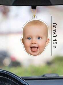 1pc3pcs Customized Photo Acrylic Car Central Control Backpack Pendant, Double-Sided Effect, Personalized With Your Favorite Memories, Perfect For Couples, Friends, Pets, Valentine's Day, Valentine's Day Decor Gifts Birthday Graduation, Home Refresh,Christmas Gift Supplies - Rectangular Ornaments - View 5