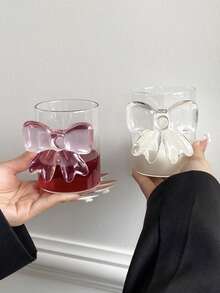 1 件蝴蝶结玻璃杯，带盖和吸管，优雅蝴蝶结玻璃杯，波浪条纹玻璃杯，适合家居装饰，饮用水，早餐牛奶杯，下午茶咖啡杯，情人节礼物 - 彩色 - 查看 12