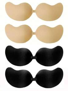 2 对无肩带粘合文胸芒果杯文胸花瓣，透气，适合小胸围，提升和聚拢，隐形露背文胸，适合连衣裙、礼服和内衣 - 彩色 - 查看 38