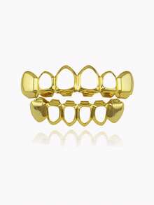 1 Set Hollow Out Fang Teeth Jewelry, Personalized Hip Hop Teeth Decor, Halloween Cosplay Prop, Unisex