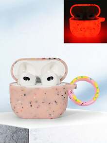 Apple 1pc Night Luminous Silicone Soft Protective Case Compatible With Airpods Pro, Fluorescent Airpods 4 Earphone Cover - Buckle - View 6