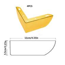 4Pcs Durable Heavy Load Bearing Furniture Legs Metal Cabinet Three-Pronged Feet Triangle Sofa Legs DIY Furniture Hardware Legs