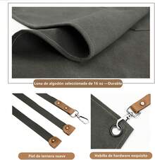 Delantal de Chef delantal de lona de algodón con espalda cruzada para hombres y mujeres, correa ajustable y delantal con bolsillos grandes, delantal de cocina para hornear - gris - Ver 11