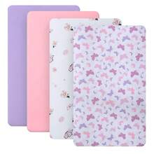 BEEWEED 4 件床笠，纯色和花卉印花，100% 柔软透气聚酯纤维床单，最适合女孩和家居装饰，52 英寸 * 28 英寸 * 8 英寸