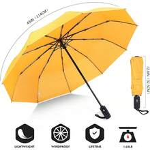 Paraguas Plegable Automático Grande - Paraguas de Viaje Compacto, Resistente al Viento, Secado Rápido con 10 Costillas para Hombres y Mujeres - rosa - Ver 10