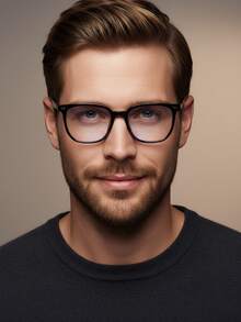 1 pieza Gafas de moda clásica para hombres, de material PC, con lentes de alta definición, ligeras, que favorecen el rostro, minimalistas y elegantes, adecuadas para uso diario, oficina, computadora, escuela, maestros, estudiantes, unisex