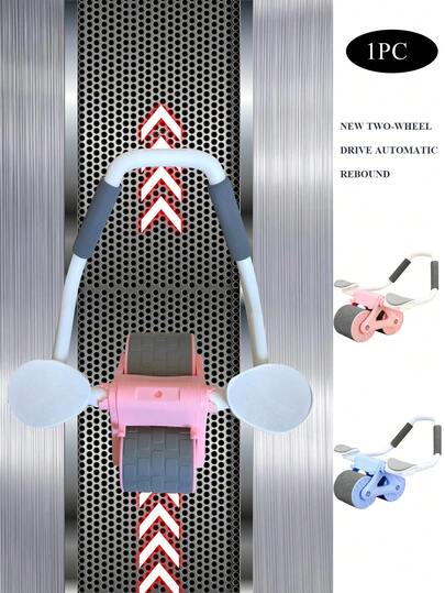 عجلة بطن (مع حصيرة) - لف البطن ذاتي الارتداد مع وسادة مرفق، لتقوية الجذع، حرق الدهون، نحت البطن، اللياقة البدنية - قطعة واحدة، مناسب للجنسين